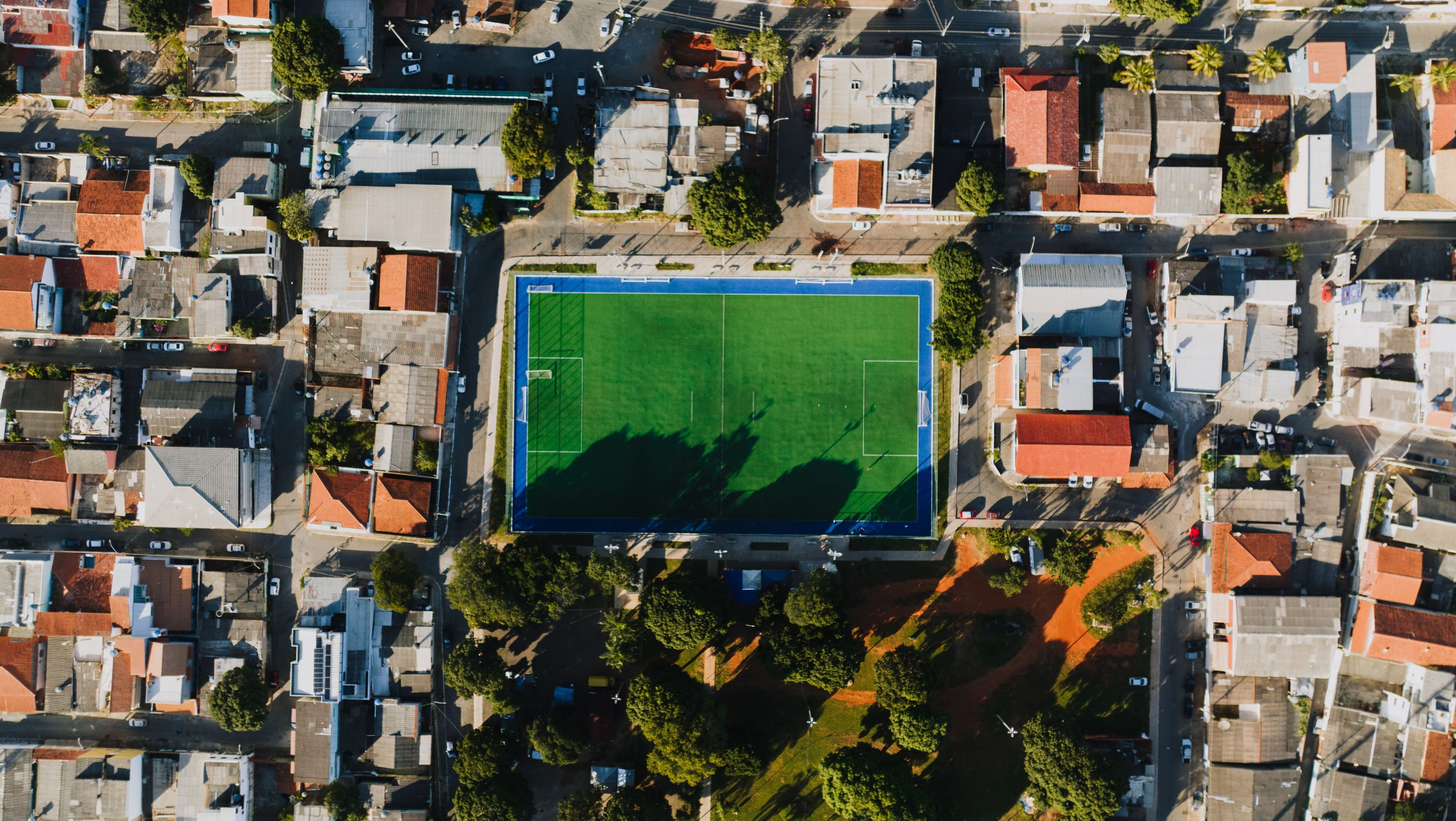 Vista aérea de área urbana